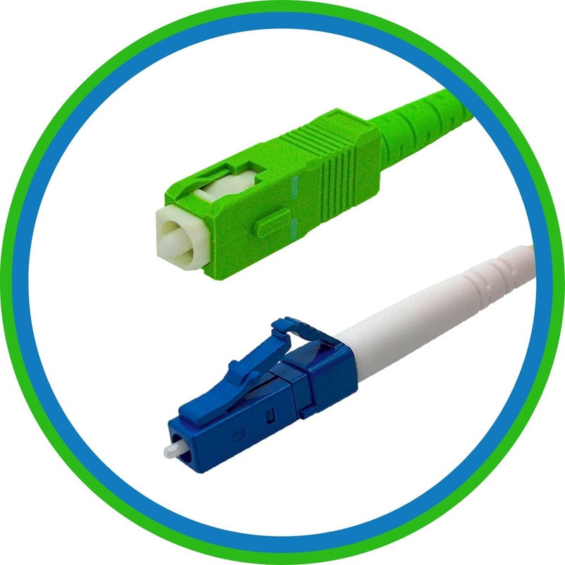 PacSatSales - 1M / 3ft SC/APC to LC Fiber Optic Patch Cable - Single Mode - SIMPLEX - OS1-9/125um (1M, SC/APC to LC) - Image 1